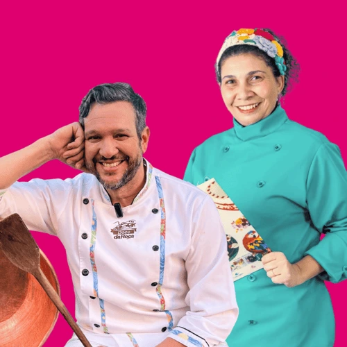 Gláucio Peron e Chef Raquel Oliveira